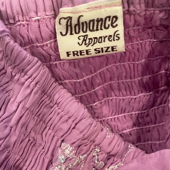 Smocked orchid pink hippie sundress with sequins! - Picture 4 of 4